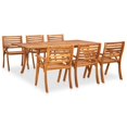 thumbnail image 2 of vidaXL 7 Piece Patio Dining Set Solid Acacia Wood, 2 of 12