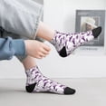 thumbnail image 4 of Salouo Violets Flowers Pattern Unisex Middle Tube Socks,Middle-Finger Knee High Socks Over The Calf Tube Stocking Crew Stockings for Women and Men Tube Socks, 4 of 8