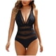 thumbnail image 2 of Trajes de baño de una pieza para mujer, traje de baño de bikini con tirantes y espalda descubierta de color liso para mujer, 2 of 7