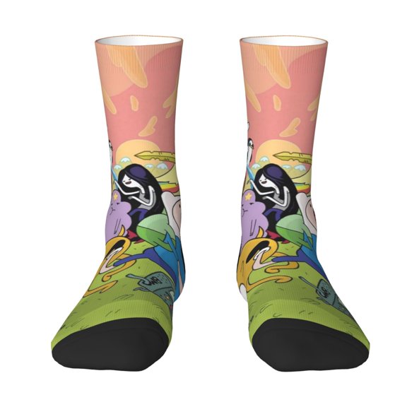 Adventure Cartoon Time Socks Athletic Sport Colorful Novelty Graphic Crew Tube Socks Warm Gifts For Men Women