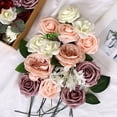 thumbnail image 4 of Frogued 1 Box Beautiful Realistic Artificial Flower Faux Silk Flower Vivid Fine Texture Simulation Rose Wedding Accessories (White), 4 of 13