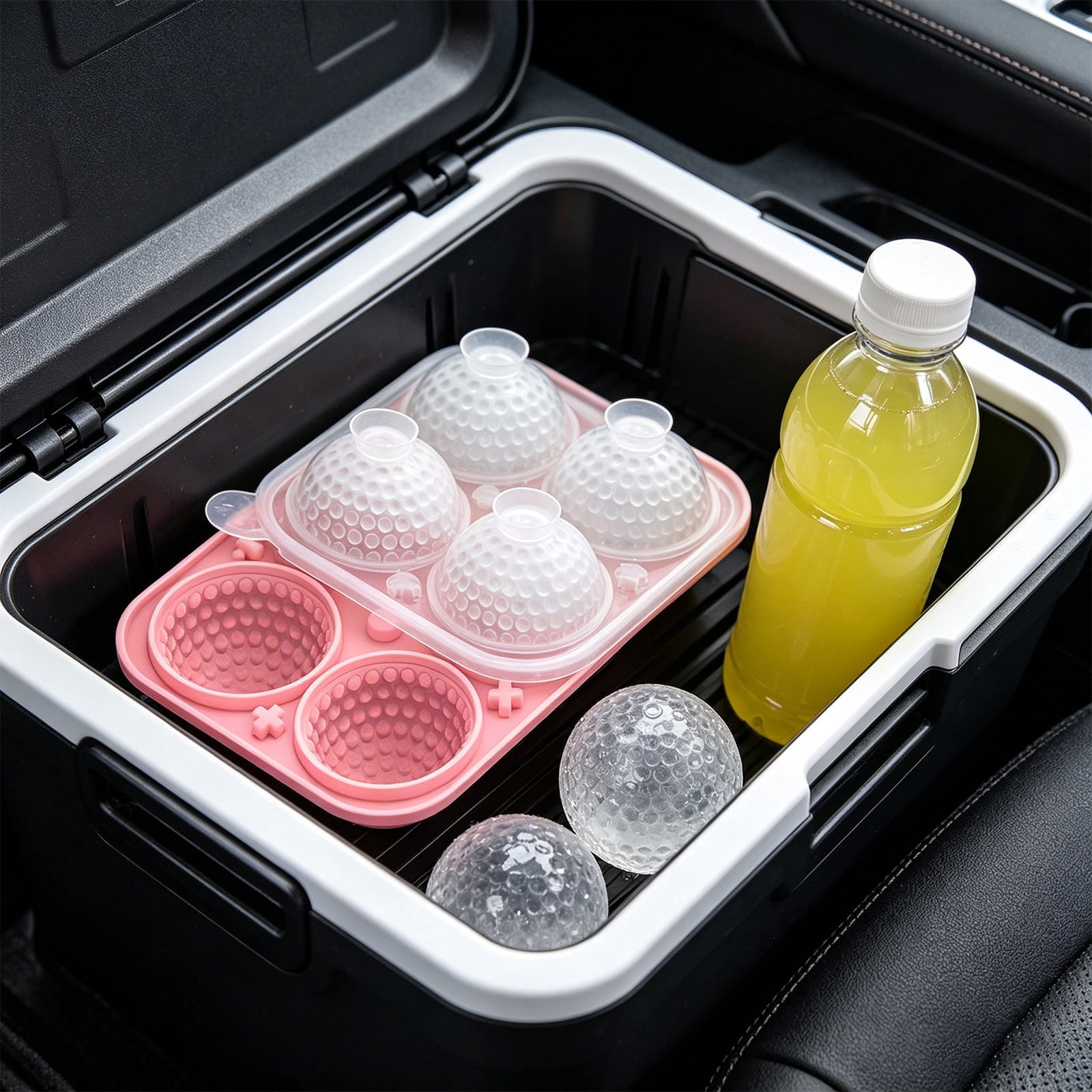Werulen Golf Shape Integrated Ice Mold with Funnel Guide for Easy Filling and Flexible Demolding,Home Bar Whiskey Cocktail and Various Beverage Chilling,Ice Ball Maker,Freezer Mold,Drink Chilling