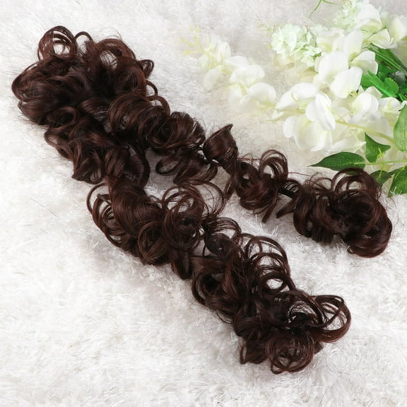 Minkissy Brown Messy Hair Bun Extension Elegant Chignon Hairpiece for Daily Use 1 Set Easy to Wear