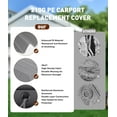 thumbnail image 2 of Riedhoff 13x25 ft Carport Replacement Canopy Cover,Resistant PE Fabric,Gray (Frame Not Included), 2 of 5