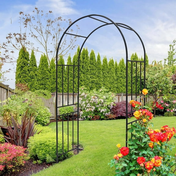 Eowynic Metal Garden Arch Trellises 42.24''L x 17.52''W x 85.82''H Climbing Plants Support Rose Arch