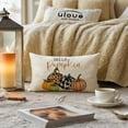 thumbnail image 2 of Autumn Fall Pillow Covers 12x20 Pumpkin with Seasonal Floral Farmhouse Happy Fall Y‘all Farmhouse Decorative Lumbar Cushion Cover Maple Leaves Throw Pillow Cases 2Pack for Sofa/Couch/Porch (Brown), 2 of 6