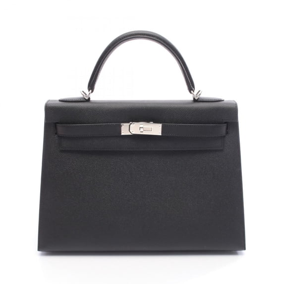 Pre-Owned Hermes Kelly 32 handbag, Epsom leather, women's, black (Good)