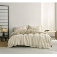 thumbnail image 7 of Grey Vertical Ticking Stripes Pattern Comforter Cover with Zipper Closure (3pcs - Pack Queen Beige 100% Washed Cotton Bedding Pack - Queen Size), 7 of 7