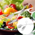 thumbnail image 2 of Pinzas para ensalada de acero inoxidable, cuchara y tenedor (plateados), 2 of 5