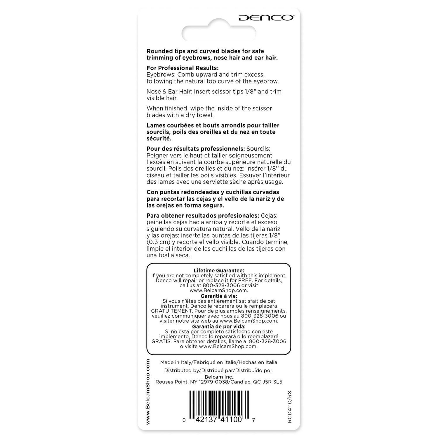 Denco Ciseau pour sourcils et duvet facial