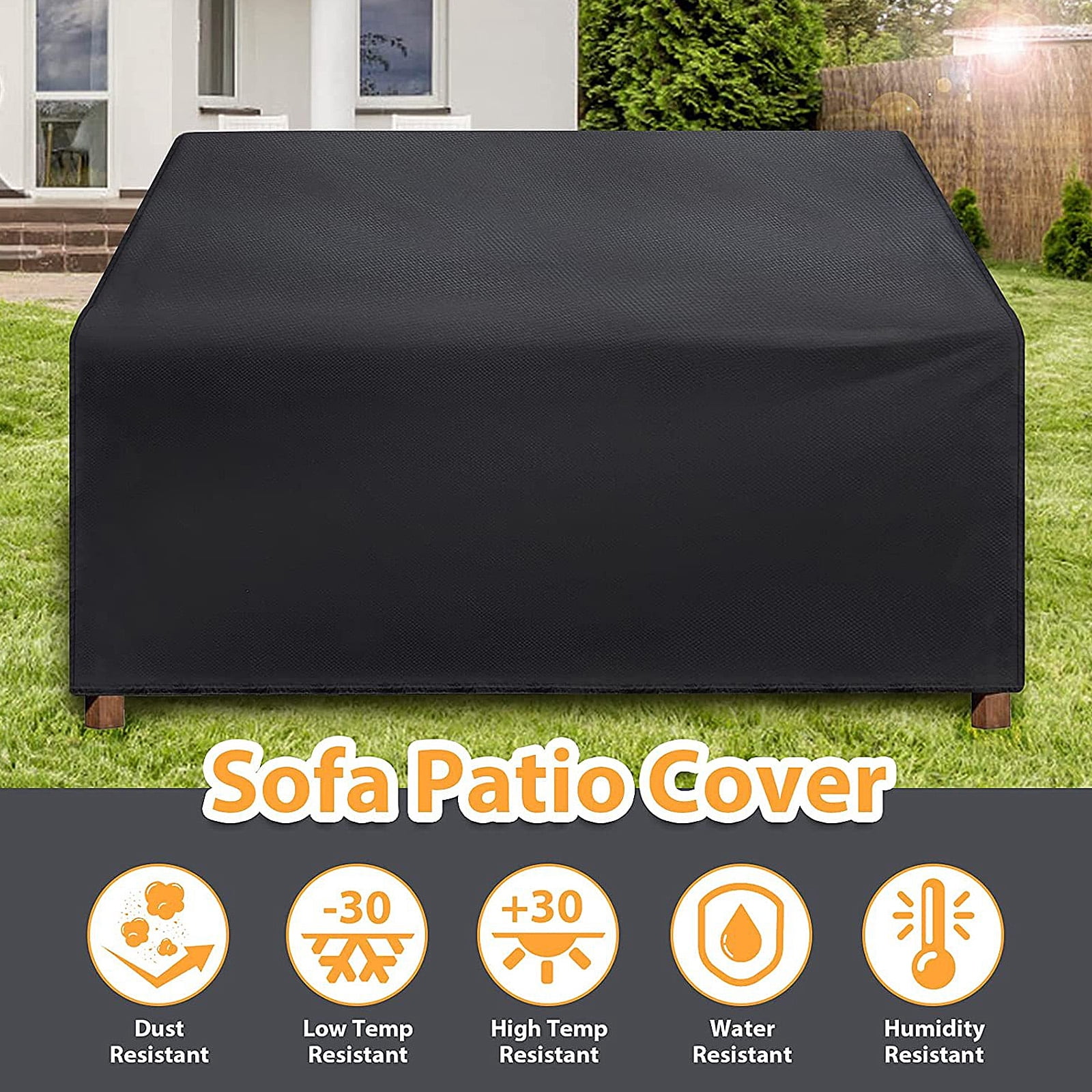 AUQ Patio Furniture Covers,Waterproof And Sunscreen Outdoor Furniture Cover,UV Resistant Patio Cover Black