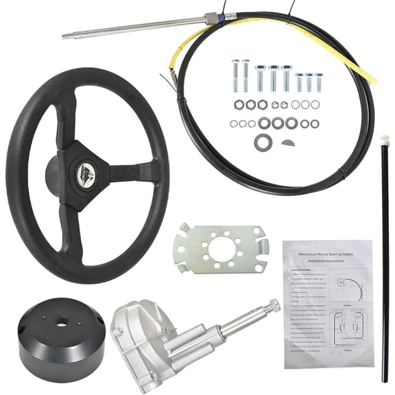 munirater10FT Boat Rotary Steering System Outboard Kit SS13710 Marine with Wheel