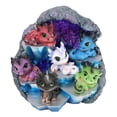 thumbnail image 3 of Whimsical Baby Dragons Mini Figurines With LED Faux Geode Crystal Display Set, 3 of 9
