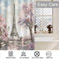 thumbnail image 4 of Paris Eiffel Tower Bathroom Curtains Pink Floral Tree Lovers Home Decoration Waterproof Fabric Shower Curtain with Hooks 72x72 Inch, 4 of 5