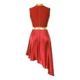 thumbnail image 2 of DPOIS Womens Metallic Praise Dance Dress Overlays Tunics Liturgical Lyrical Worship Costume Red L, 2 of 7