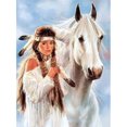 thumbnail image 3 of Cuadros Decorativos Kit de mosaico hecho a mano con imágenes de mujer y caballo de pintura de diamante de taladro redondo completo Ndcxsfigh Nuevos Originales, 3 of 9