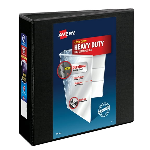Avery Heavy-Duty View 3 Ring Binder, 3" One Touch Slant Rings, Black