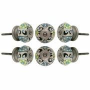 Set of Six Ceramic Talid Cabinet Knobs by Trinca-Ferro