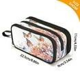 thumbnail image 3 of ALAZA Butterfly Flying on Flower Pencil Case Bag 3 Compartment Pen Pouch Large Storage Holder Box Organizer, 3 of 8