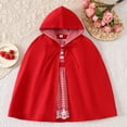 thumbnail image 3 of Girls Little Red Riding Hood 2Pcs Set Red Gingham Dress With Hooded Cape For Halloween Party Dress Up, 3 of 8