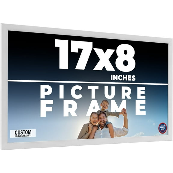 17x8 Frame White Solid Wood Picture Frame Includes UV Acrylic Shatter Guard Front, Acid Free Foam
