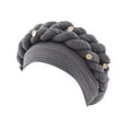 thumbnail image 2 of Pxiakgy bucket hat for women Fashion Women Beading Braid Hat Ruffle Cancer Beanie Wrap Cap Sleep Caps Satin Lined Hair Bonnets Grey + One size, 2 of 2