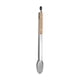 thumbnail image 1 of Pinzas de acero inoxidable para alimentos | Mango ergonómico de madera de 44 cm | Agarre antideslizante de alta resistencia | Bordes festoneados para servir pan y bistec | Utensilio de cocina con, 1 of 6