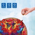thumbnail image 4 of DIY 200Pcs Phoenix Wooden Jigsaw Puzzles for Adults 279x283mm/11x11.1inch Wood Adult Puzzles Colorful Unique Animal Shaped Wooden Puzzles for Family Anniversary Birthday Gifts DIY, 4 of 8