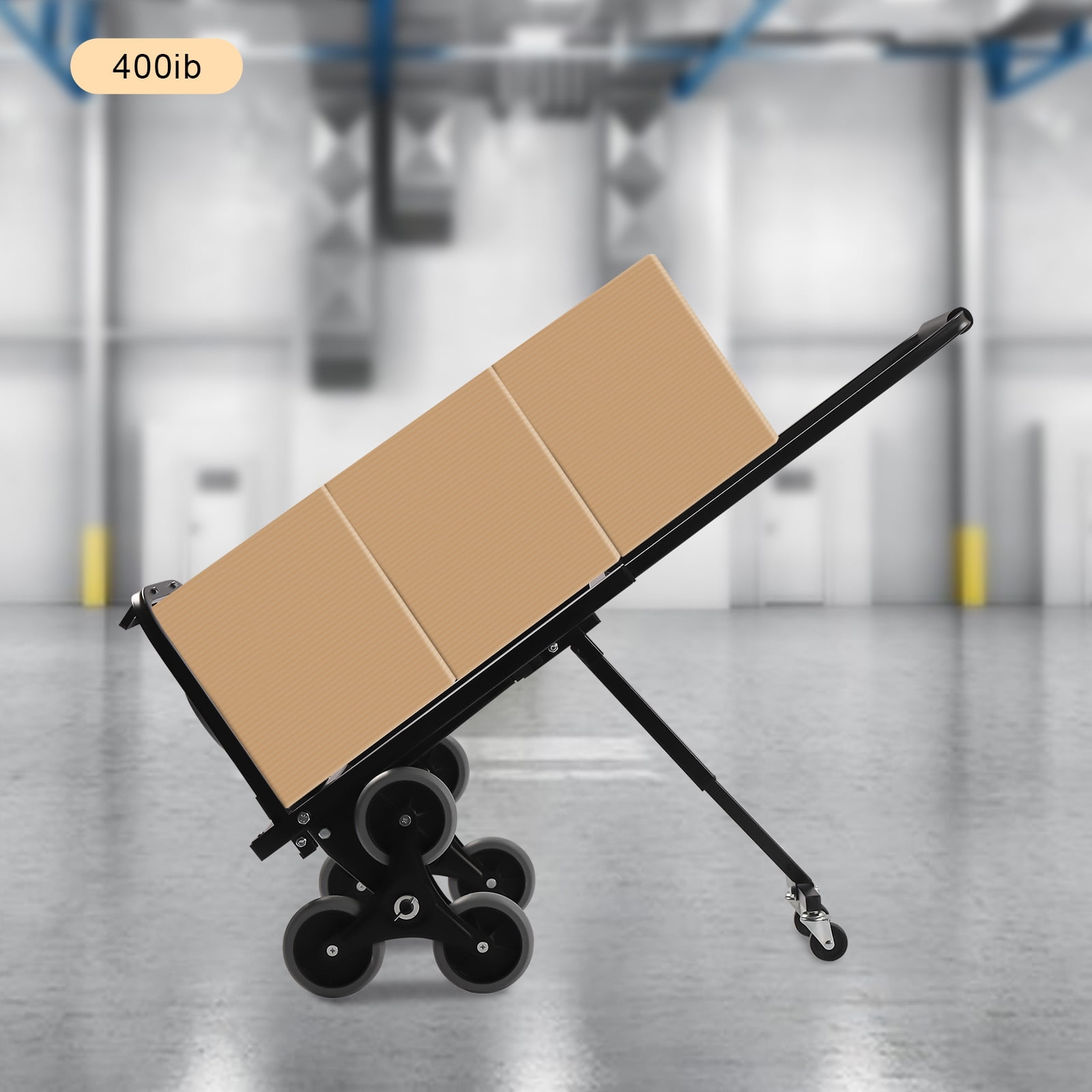 Durable Aluminum Foldable Hand Truck with Tri-Wheeled Design for Flat and Stair Transport, 551lbs Capacity, Portable & Adjustable