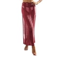 thumbnail image 3 of Seyurigaoka Women Knit Crochet Split Long Skirt See Through Hollow Out Bikini Cover-Ups Ripped High Waist Wrap Sarong Skirts Beachwear, 3 of 5