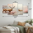 thumbnail image 4 of Designart "Deer Gentle Pink Wilderness I" Animals Metal Wall Décor Set, 4 of 5
