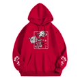 thumbnail image 2 of NinXxx Women's Rose Floral Japanese Street Style Hooded Sweatshirt Red M, 2 of 3