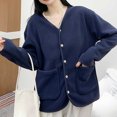 thumbnail image 6 of HAiming Women Plush Coats Fleece Long Sleeve V Neck Casual Solid Color Jackets Fall Winter Trendy Outwear Clothes, 6 of 6