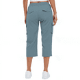 thumbnail image 5 of Mohiass Capri Pants for Women,Women's Pants Lightweight Hiking Cargo Pockets Casual Travel Cropped Cotton Pants with Pockets Sky Blue 2XL, 5 of 6