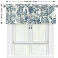 thumbnail image 2 of Blue Floral Valances for Windows - Navy Blue Flower Kitchen Valance Farmhouse Valance Curtain for Bedoom Rustic Floral Light Filtering Valance with Rod Pocket 54 x 18 Inch, 1 Panel, 2 of 7