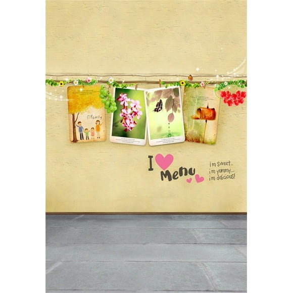 EREHome Polyester Fabric Backdrop 5x7ft Photography Background Plain Fresh theme Spring Family Pictures Wall Floor Love Baby Kids Background Backdrop for Video Photo Studio Props