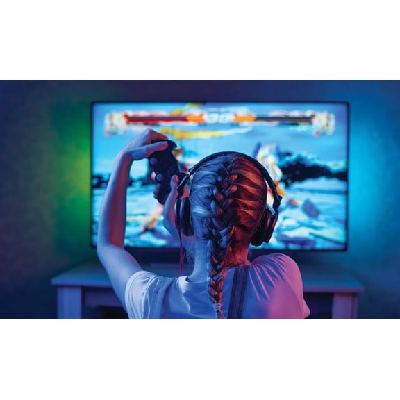 Gabba Goods Glow LED Strip Lights for Bedroom Kitchen DIY Projects White and Color Changing with Remote Control (Multi Color Sound Activating, 10 ft)