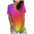 thumbnail image 1 of Mode T-shirt Décontracté à Manches Courtes Col en V pour Femmes Été, 1 of 5