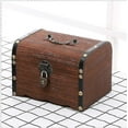 thumbnail image 3 of Wooden Treasure Chest Piggy Bank, Retro Handmade Solid Wood Safe Money Bank With Lock And Keys, 1pc, 3 of 5