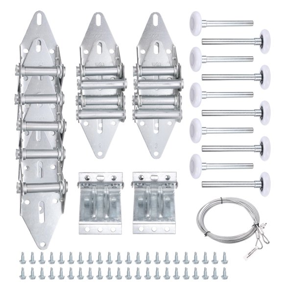 Garage Door Hinge & Roller Tune Up Kit, Garage Door Set 6200ZZ Roller White with Coverfor 8 x 7Ft Door