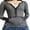 Black Stripe, variant on LMLYSoH Women Fashion Wild T-Shirts Stripe Round Neck Long Sleeve Shirts Spring Autumn Slim Fit Button-Up Tops Streetwear