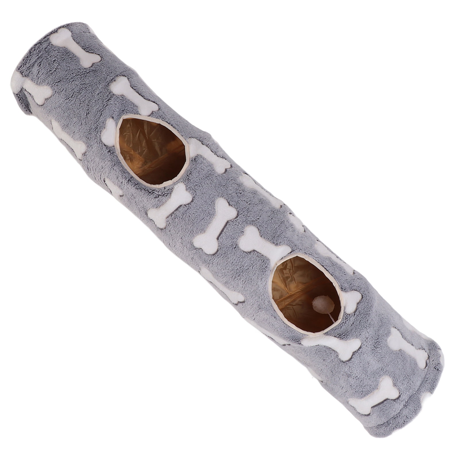 M Buder Plush Cat Tunnel Toy Collapsible Scratch Resistant Little Pet Tube Play Tent for Cats Rabbits Puppies Indoor Outdoor Use Bone Gray 11.02 inches / 28 cm