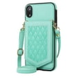 thumbnail image 2 of Feishell Crossbody Wallet Case for iPhone XR, [RFID Blocking] Credit Card Holder Shoulder Strap,PU Leather Purse with Back Mirror Flip Women Girls Cover For iPhone XR, Green, 2 of 13
