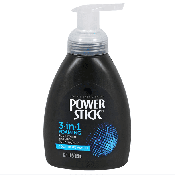 Power Stick 3In1 Foaming Clear Blue Water Shower Soap, 12.5oz