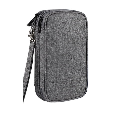 Cable Organizer Bag Pouch Electronic Accessories Case Portable Waterproof Storage Bag 20X11.5X6cm - Dark gray