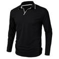 thumbnail image 3 of Ohufall Mens Shirts,Long Sleeve Shirts for Men,Casual Fashion Solid Turn-down Collar Long Sleeve Pullover Breathable Shirt Blouse Tops, 3 of 7