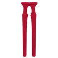 thumbnail image 3 of Jhaoyu Bas Résille Filet pour Femmes Collants Bas Cuisse Rouge Taille Unique, 3 of 4