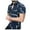 Navy, variant on TAIAOJING Summer Men's Shirts Male Geometric Print Short Sleeve Turn Down Collar Button Down Blouse Shirt