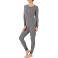 thumbnail image 5 of Fruit of the Loom Women's 2-Pack Micro Waffle Thermal Crew Top , Smoke Heather/Smoke Heather, 2X, 5 of 5