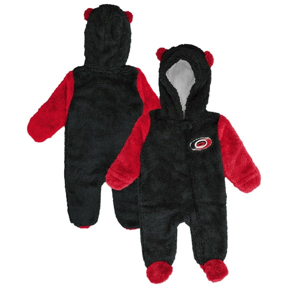 Infant & Newborn Outerstuff Red Carolina Hurricanes Stay Napping Fleece Bunting Full-Zip Hooded Sleeper